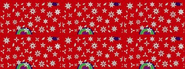 Çiçekli karalama şeklinde Raster çiçek deseni. Yumuşak, bahar çiçekli arka plan. Kırmızı renkte çiçekler.