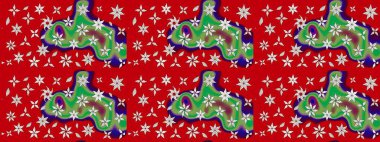 Nazik, narin çiçek arkaplanı. Çiçekli karalama şeklinde Raster çiçek deseni. Kırmızı renkte çiçekler.