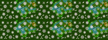 Davetiye ve kartpostal tasarımı için dekoratif çiçek unsurları. Tekstil için figür. Şirin, zarif çiçekler Raster illüstrasyonu. Poster ya da kapak için arka plan. Yapraklı çizim deseni.