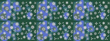 Suluboya çizim kalıbı. Çiçek izi. Suluboya tarzında yeşil renkte çiçekler.