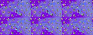 Raster illüstrasyonu. Mor renkli çiçekler. Düz Çiçek Elementleri Tasarımı. Çiçekli çiçek deseni, suluboya. Renkli Bahar Teması çizim şablonu.