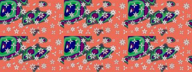 Çiçekli karalama şeklinde Raster çiçek deseni. Turuncu renkli çiçekler. Nazikçe, güzel çiçek arkaplanı..