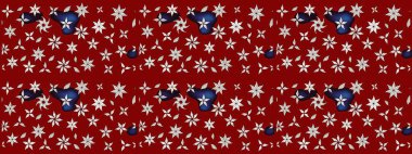 Tekstil, kumaş, kapaklar, duvar kağıtları, baskı, naylon, koleksiyon defteri, örgü, dekupaj için güzel bir eskiz. Küçük kırmızı çiçeklerle oldukça kaliteli besin torbası deseni.