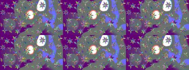 Raster illüstrasyonundaki çiçek desenli çizim. Gri renkli çiçekler. Renkli Bahar Teması eskiz kalıbı. Düz Çiçek Elementleri Tasarımı.