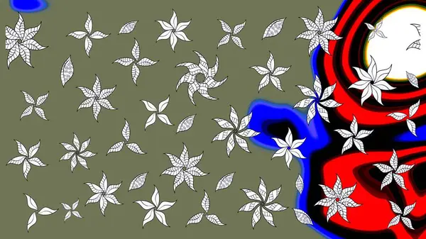 Raster. Raster illüstrasyonu. Eski usul. Kumaş, tekstil, duvar kağıdı baskısı için. Eskiz geçmişi. Tomurcukları çiçekli sevimli çiçek deseni..