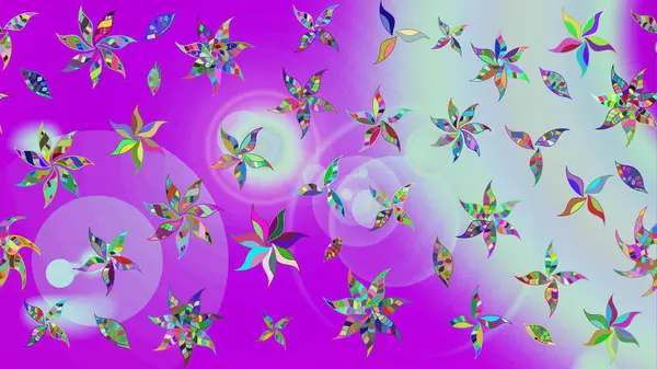 Mor renkli çiçekler. Raster illüstrasyonu. Çizim çiçek deseni duvar kağıdı için kullanılabilir.