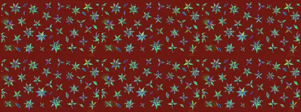 Raster illüstrasyonu. Çiçek duvar kâğıdı. Kırmızı renkte şirin bir tekstil. Çiçek arkaplan. Renkli çizim deseni.