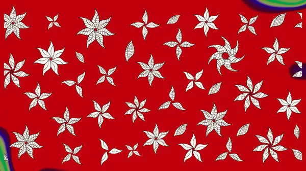 Raster deseni. Karalama çiçekleri çizim kalıbı. Sanat, çiçeklere ilham veriyor ve arka planda bırakıyor. Kırmızı el çizimi desen.