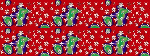 El çizimi. Güzel kumaş deseni. Raster illüstrasyonu. Çiçekler, dallar, otlar ve çiçekler.