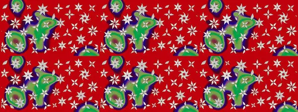 Sevimli çiçek raster deseni. Modaya uygun kumaş deseni. Renkli Yaz Temalı eskiz kalıbı. Düz Çiçek Elementleri Tasarımı.