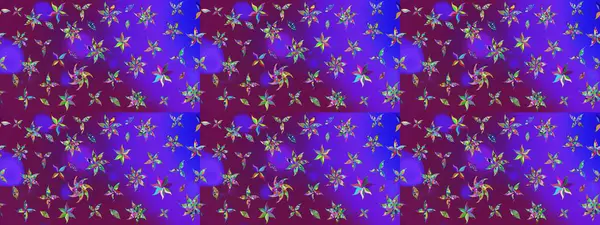 Raster illüstrasyonundaki çiçek desenli çizim. Mor renkte çiçekler.