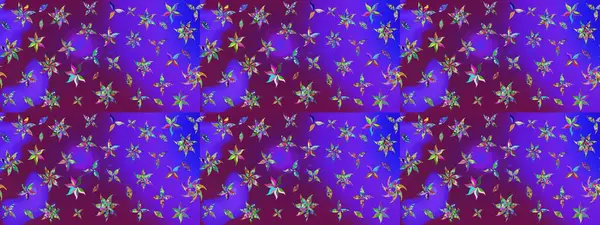 Suluboya, elle çizilmiş. Raster illüstrasyonu. Menekşe rengi yapraklı yabani çiçekler. Taslak arkaplan deseni.