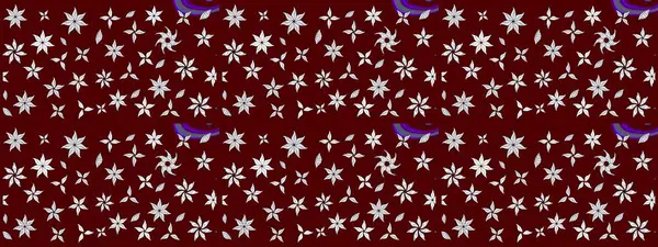 Suluboya stilinde kırmızı renkte. Raster illüstrasyonu. Küçük çiçekli bahar deseni çiz.