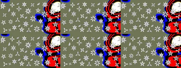 Düz Çiçek Elementleri Tasarımı. Raster Şirin kumaş deseni. Eskiz klasiği. Renkli Bahar Teması çizim şablonu.