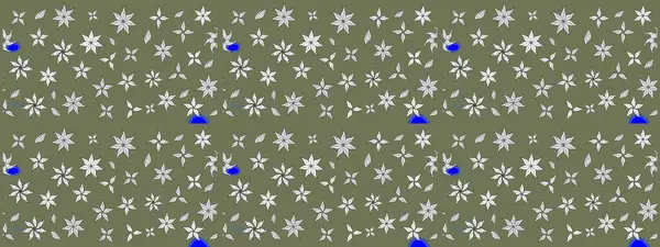 El çizimi. Raster illüstrasyonu. Çiçekli, yapraklı, çiçek desenli çizim..