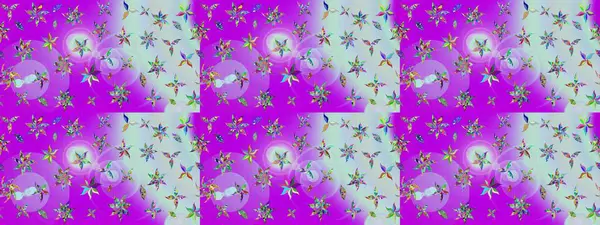 Raster illüstrasyonu. Güzel kumaş deseni. Raster illüstrasyonundaki çiçek desenli çizim. Menekşe renklerinde.