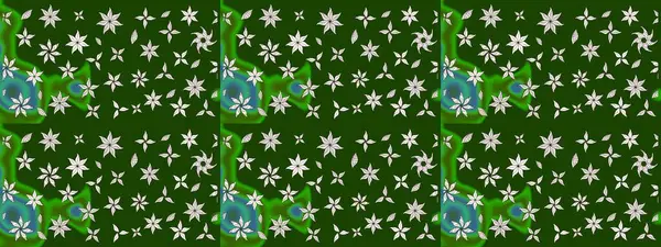 Yeşil renkli çiçekler. Çizim çiçek deseni duvar kâğıdı olarak kullanılabilir. Raster illüstrasyonu.