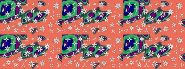 Çiçekli karalama şeklinde Raster çiçek deseni. Turuncu renkli çiçekler. Nazikçe, güzel çiçek arkaplanı..