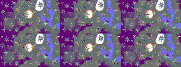 Raster illüstrasyonundaki çiçek desenli çizim. Gri renkli çiçekler. Renkli Bahar Teması eskiz kalıbı. Düz Çiçek Elementleri Tasarımı.