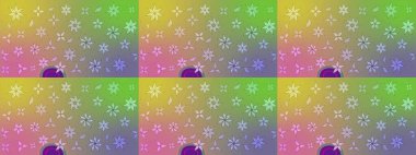 Çiçek ve yapraklı karalama şeklinde Raster çiçek deseni. Tarafsız renklerde bahar çiçekleri. Raster illüstrasyonu.