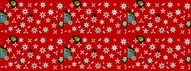 Raster düz çiçek çizim deseni. Kırmızı renkte çiçekler. Tasarım hediye paketi, tebrik kartları, posterler ve afiş tasarımı.