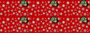 Nazik, narin çiçek arkaplanı. Çiçekli karalama şeklinde Raster çiçek deseni. Kırmızı renkte çiçekler.