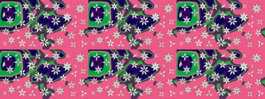 Pembe üzerine çiçekler. Suluboya, elle çizilmiş. Eskiz arkaplan modeli. Raster stoku.