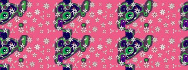 Raster çiçek izi. Çiçek pembesi çizim deseni. Klasik taslak çizimi. Raster Yumuşak kumaş deseni.