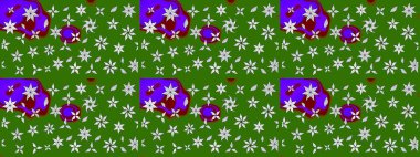 Çiçekli karalama şeklinde Raster çiçek deseni. Yeşil renkli çiçekler. Nazik, sevimli çiçek arkaplanı..