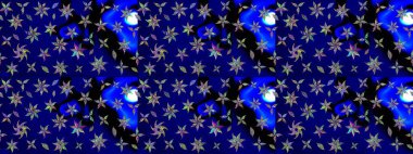 Soyut etnik raster çizim kalıbı. Arkaplan dokusu, duvar kağıdı, mavi renkli çiçek teması. Kabile sanatı boho baskısı, klasik çiçek arkaplanı.