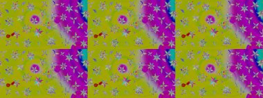 Güzel kumaş deseni. Güzel karalamalı çiçek desenli çizim. Küçük çiçekteki sevimli çiçek deseni. Raster illüstrasyonu.