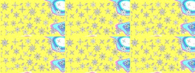 Anti-stres için soyut örnek sayfası. Raster illüstrasyonu. Sarı renklerde.