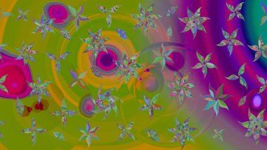 Çiçek deseni. Raster güzel kumaş deseni çiziyor. Düz Çiçek Elementleri Tasarımı. Renkli Bahar Teması çizim şablonu.