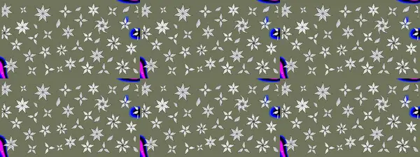 Raster düz çiçek çizim deseni. Yeşil renkli çiçekler. Tasarım hediye paketi, tebrik kartları, posterler ve afiş tasarımı.