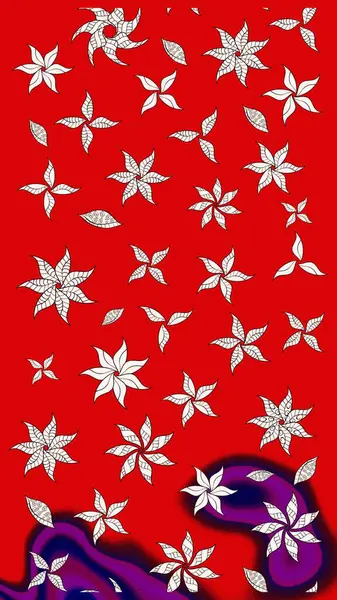 Küçük çiçekteki sevimli çiçek deseni. Kırmızı renkte çiçekler.