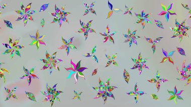 Suluboya çiçekli çiçek deseni. Gri renkli Asya tekstili. Raster illüstrasyonu.