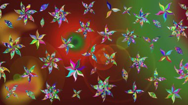 Parlak elementlerin. Çizim çiçek deseni duvar kağıdı, web sitesi arka planı, ambalaj kağıdı, davetiye, broşür, afiş veya web sitesi için kullanılabilir. El çizimi Raster illüstrasyonu.