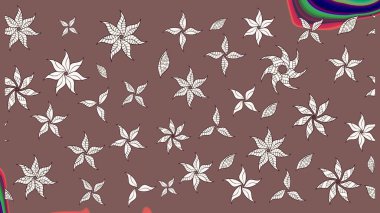 Nazik, sevimli çiçek arkaplanı. Çiçekli karalama şeklinde Raster çiçek deseni. Kahverengi renkte çiçekler.