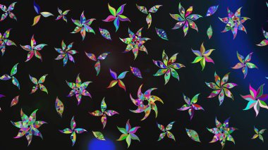 Yapraklı çiçekler ve kır renkli papatya çiçekleri. Eskiz arkaplan modeli. Raster - stok.