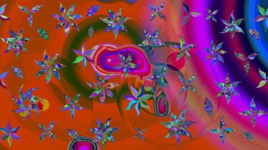 Küçük çiçekteki sevimli çiçek deseni. Raster illüstrasyonu. Çizim.