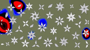 Eskiz arkaplan modeli. Suluboya, elle çizilmiş. Raster illüstrasyonu. Yeşil yapraklı yabani çiçekler.