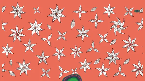 Küçük turuncu çiçeklerle oldukça eski bir besin torbası deseni. Tekstil, kumaş, kapaklar, duvar kağıtları, baskı, paket, koleksiyon defteri, örgü, dekupaj için çiçek arkaplanı..