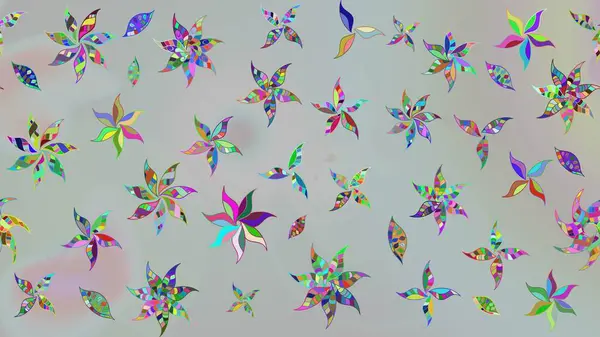 Suluboya çiçekli çiçek deseni. Gri renkli Asya tekstili. Raster illüstrasyonu.