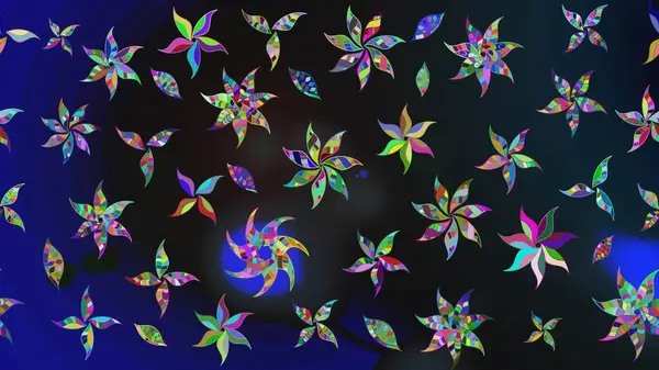 Küçük çiçekte güzel bir desen. Küçük renkli çiçekler. Çiçekli yaz çiçekleri. Motley illüstrasyonu. Moda baskıları için zarif bir şablon. Çizim.