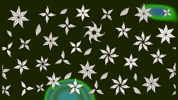 Gri renkli çiçekler. Raster düz çiçek çizim deseni. Tasarım hediye paketi, tebrik kartları, posterler ve afiş tasarımı.