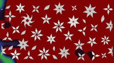 Çiçeksel elementlerle süslenmiş zarif raster dokusu. Parlak çiçekli kırmızı renkler üzerinde soyut çizim deseni. Küçük çiçekte şirin bir çiçek deseni var..