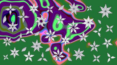 Raster Hip kumaş deseni. Eskiz Vintage Çiçek Deseni.