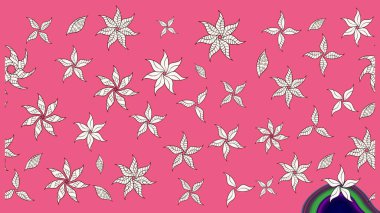 Suluboya çizimi. El çizimi. Çiçekli eskiz deseni. Pembe renkte çiçekler.