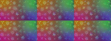 Kahverengi renkli çiçekler. Renkli Bahar Teması eskiz kalıbı. Çiçek desenli eskiz. Düz Çiçek Elementleri Tasarım Raster illüstrasyonu.