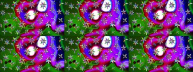 Arkaplan dokusu, duvar kağıdı, yeşil renkli çiçek teması. Kabile sanatı boho baskısı, klasik çiçek arkaplanı. Soyut etnik raster çizim kalıbı.